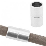 DQ metaal magneetslot voor Ø 6mm rond draad / leer Antiek zilver